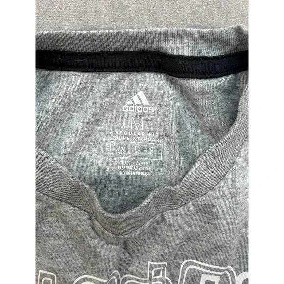 New With Tags Boys Adidas Shirt Gray Black Size Medium 10/12 - Picture 5 of 8